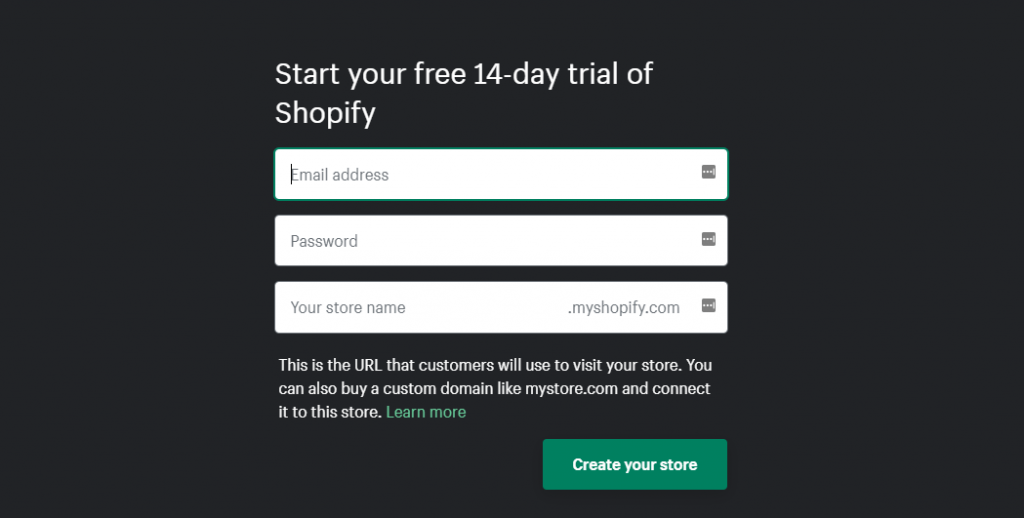 create-shopify-account