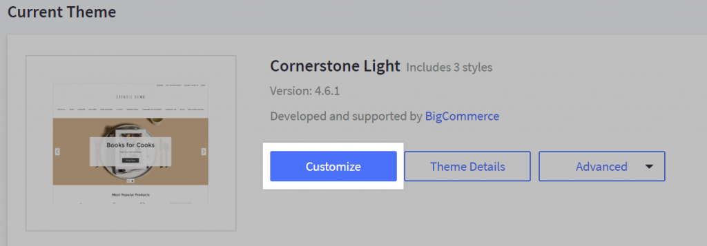 customize current theme